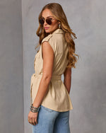 Luccie Waist Tie Zip Up Top