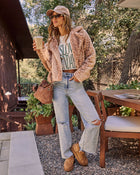 Home Again Faux Fur Doe Print Jacket