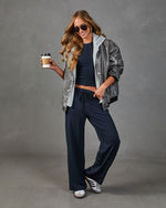 Luxe Routine Fleece Drawstring Wide Leg Sweatpants