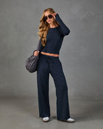 Luxe Routine Fleece Drawstring Wide Leg Sweatpants