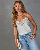 Champagne Society Satin Lace Cami