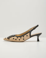 Paris Calling Polka Dot Slingback Kitten Heel