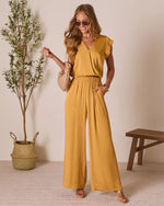 Mustard % Better Days Wide Leg Pants-5