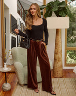Muted Marrow Pleated Velvet Pants