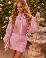 Romanza Floral Satin Mini Skirt