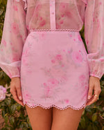 Romanza Floral Satin Mini Skirt