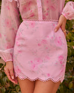 Romanza Floral Satin Mini Skirt