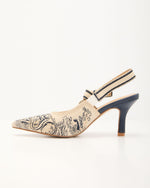 Blue Multi % Selana Slingback Heels-5