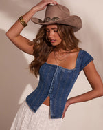 Canyon Kiss Denim Flyaway Top