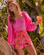 Coasted Ritual Eyelet Balloon Sleeve Top