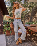 Slow Days Coffee Club Cotton Graphic Short Sleeve Tee