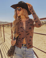 Fading Bloom Waffle Floral Knit Top