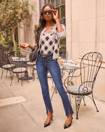 Cool Weather Knit Argyle Cardigan