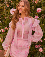 Romanza Floral Neck Tie Blouse