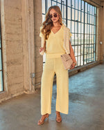 Easy Going Knit V Neckline Top