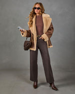 Harvest Hour Double Breasted Reversible Vegan Leather Faux Fur Jacket