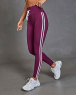 Motion Theory Contrast Stripe Drawstring Leggings