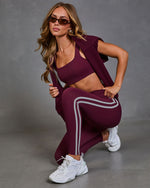 Motion Theory Contrast Stripe Drawstring Leggings