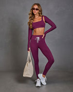 Motion Theory Contrast Stripe Drawstring Leggings