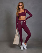 Motion Theory Contrast Stripe Drawstring Leggings