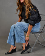 Jessy Vegan Leather Slingback Wedge Heel