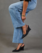 Jessy Vegan Leather Slingback Wedge Heel