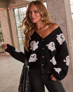 Lost Soul Knit Ghost Graphic Cardigan
