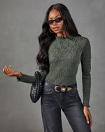 Charming Muse Lace Mock Neck Top