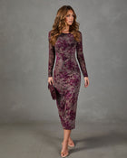 Darya Floral Velvet Mesh Maxi Dress