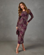 Darya Floral Velvet Mesh Maxi Dress
