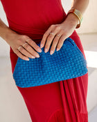 Ocean % Janice Woven Leather Pouch Clutch-2