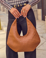 Corey Woven Vegan Leather Shoulder Bag