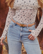 Tan % Just This Once Gold-tone Buckle Belt-6