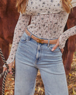 Tan % Just This Once Gold-tone Buckle Belt-4