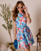 Laela Floral Halter Mini Dress