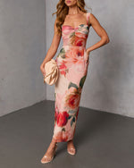 First Glow Floral Mesh Maxi Dress