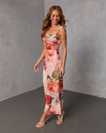 First Glow Floral Mesh Maxi Dress