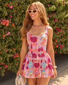 Aperol Dreams Bubble Hem Romper