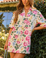 Sunveil Garden Floral Mini Shirt Dress