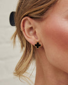 Black % Lucky Day Clover Stud Earrings-5