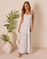 Merena Striped Tiered Maxi Dress