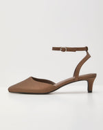 Saylena Satin Ankle Strap Kitten Heels