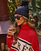 Ibia Coated Knit Pom Pom Beanie