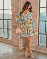 Style Authority Paisley Waist Tie Mini Shirt Dress