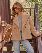 Yulissa Double Breasted Moto Teddy Jacket