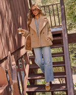 Yulissa Double Breasted Moto Teddy Jacket