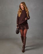 Going Out Velvet Sequin Mini Skirt