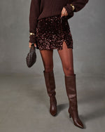 Going Out Velvet Sequin Mini Skirt