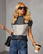 Eliska Contrast Knit Crochet Top