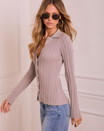 Grey % Phylis Ribbed Sweater-3